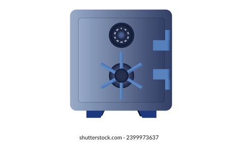 vector bank safe - blue color theme 