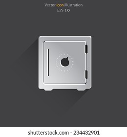 Vector bank safe web icon. Eps 10.