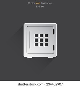 Vector bank safe web icon. Eps 10.