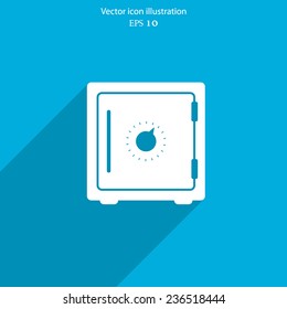 Vector bank safe web icon. Eps 10.