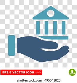 Vector Bank Service EPS vector icon. Illustration style is flat iconic bicolor cyan and blue symbol on a transparent background.