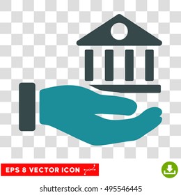 Vector Bank Service EPS vector icon. Illustration style is flat iconic bicolor soft blue symbol on a transparent background.