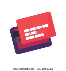 Vector bank two sides card in a colorful flat style. Income, transaction, and payment symbol. The icon is suitable for web design, online shop, print, and social media posts