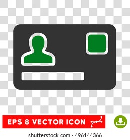 Vector Banking Card EPS vector pictogram. Illustration style is flat iconic bicolor green and gray symbol on a transparent background.