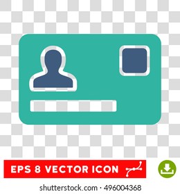 Vector Banking Card EPS vector pictograph. Illustration style is flat iconic bicolor cobalt and cyan symbol on a transparent background.