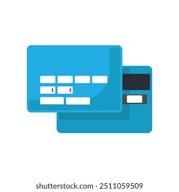 Tarjeta bancaria de Vector con el icono de dos lados en un estilo plano brillante. Símbolo de ingreso, pago y saldo de dinero. El ícono es adecuado para Diseño web, tienda en línea, impresión y publicaciones en redes sociales.