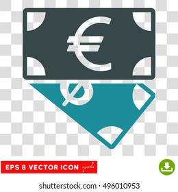 Vector Banknotes EPS vector pictogram. Illustration style is flat iconic bicolor soft blue symbol on a transparent background.