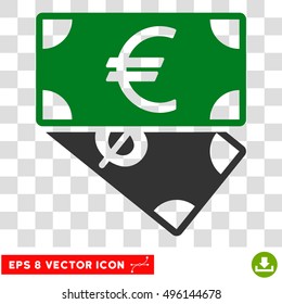 Vector Banknotes EPS vector pictogram. Illustration style is flat iconic bicolor green and gray symbol on a transparent background.