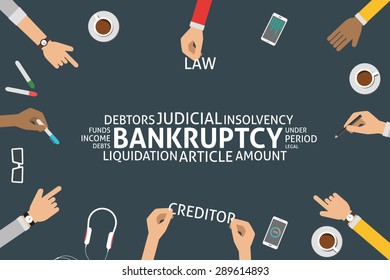 vector bankruptcy concept,template