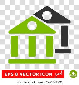 Vector Banks EPS vector pictograph. Illustration style is flat iconic bicolor eco green and gray symbol on a transparent background.