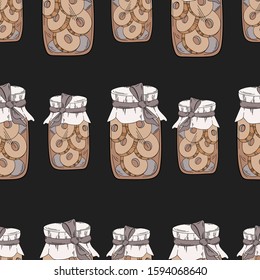 Vector banks pattern with cookies. Image on a gray background. The image can be used for websites, web design, postcards, ladders, wallpapers, prints, print on fabric, shop windows, cafes.