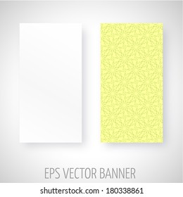 Vector banner with abstract decoration over yellow background