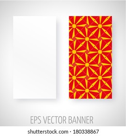 Vector banner with abstract decoration in red and yellow