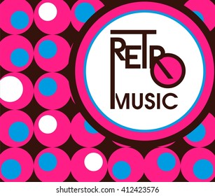 vector banner with abstract music background Retro  poster