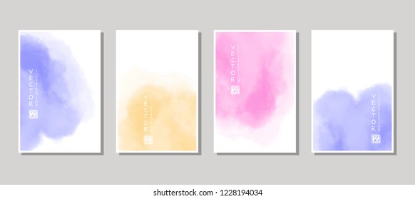 Vector banner abstract paints shapes collection isolated on white background. Hand drawn abstract color paint brush strokes set. Watercolor elements.