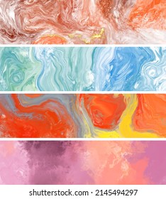 Vector banner abstract paints shapes collection isolated on white background. Hand drawn abstract color paint brush strokes set. Design elements.
