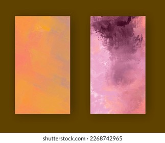 Vector banner abstract paints shapes collection isolated on color background. Hand drawn abstract color paint brush strokes set. Design elements.