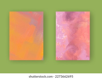 Vector banner abstract paints shapes collection isolated on color background. Hand drawn abstract color paint brush strokes set. Design elements.
