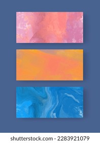 Vector banner abstract paints shapes collection isolated on color background. Hand drawn abstract color paint brush strokes set. Design elements.