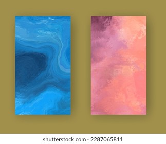 Vector banner abstract paints shapes collection isolated on color background. Hand drawn abstract color paint brush strokes set. Design elements.