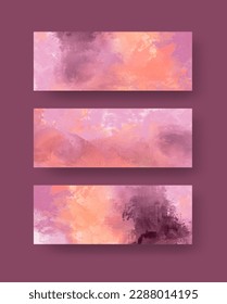 Vector banner abstract paints shapes collection isolated on color background. Hand drawn abstract color paint brush strokes set. Design elements.