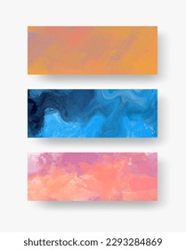 Pancarta vectorial pinturas abstractas colección de formas aisladas en fondo blanco. conjunto de trazos de pincel de color abstracto dibujado a mano. Elementos de diseño.