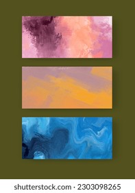 Pancarta vectorial pinturas abstractas colección de formas aisladas en el fondo de color. conjunto de trazos de pincel de color abstracto dibujado a mano. Elementos de diseño.