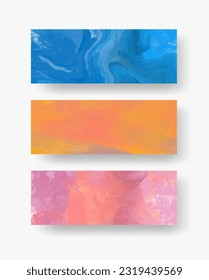 Pancarta vectorial pinturas abstractas colección de formas aisladas en fondo blanco. conjunto de trazos de pincel de color abstracto dibujado a mano. Elementos de diseño.