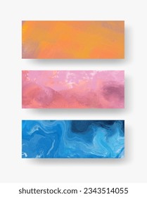 Pancarta vectorial pinturas abstractas colección de formas aisladas en fondo blanco. conjunto de trazos de pincel de color abstracto dibujado a mano. Elementos de diseño.