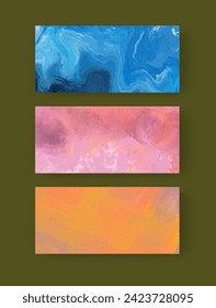 Pancarta vectorial pinturas abstractas colección de formas aisladas en el fondo de color. conjunto de trazos de pincel de color abstracto dibujado a mano. Elementos de diseño.