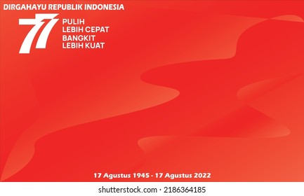 Vector Banner Abstract Wallpaper Indonesian Independence Day 77th Color Red Gradient. 17 August 2023. Dirgahayu Republik Indonesia ke-77