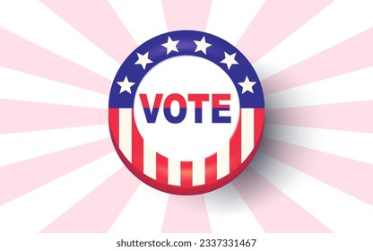 Vector banner for American election of 2024 is on abstract background. Vector poster for USA election 2024. Vote.