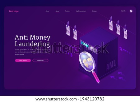 Vector banner of AML, anti money laundering