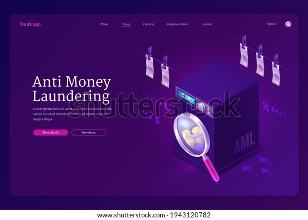 Vector banner of\
AML, anti money\
laundering