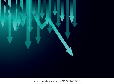 vector banner with arrows of different sizes. flat image of moving forward arrows on dark background. vector illustration, eps 10.