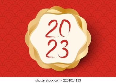 Vector banner in Asian style for Chinese new year. Happy new year 2023