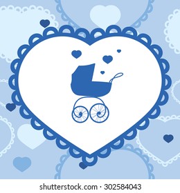 vector banner with baby stroller