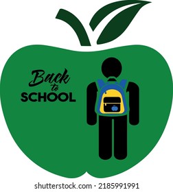 vector banner back to school apple