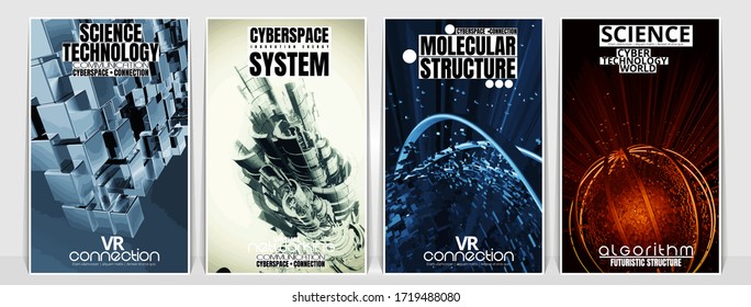 Vector banner background of 3D rendering abstract technology digital hi tech concept 