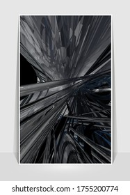 Vector banner background of 3D rendering abstract technology digital hi tech concept 