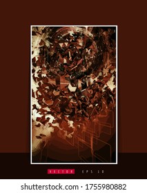 Vector banner background of 3D rendering abstract technology digital hi tech concept 