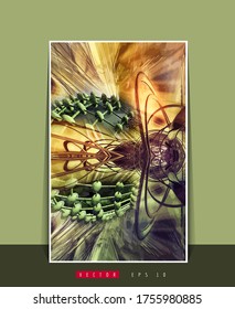 Vector banner background of 3D rendering abstract technology digital hi tech concept 