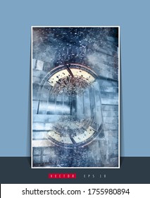 Vector banner background of 3D rendering abstract technology digital hi tech concept 