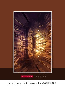 Vector banner background of 3D rendering abstract technology digital hi tech concept 