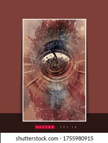 Vector banner background of 3D rendering abstract technology digital hi tech concept 