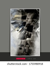 Vector banner background of 3D rendering abstract technology digital hi tech concept 