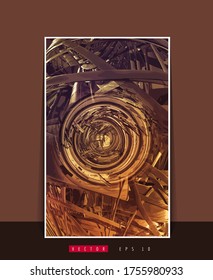 Vector banner background of 3D rendering abstract technology digital hi tech concept 