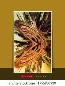 Vector banner background of 3D rendering abstract technology digital hi tech concept 