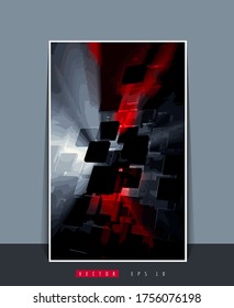 Vector banner background of 3D rendering abstract technology digital hi tech concept 