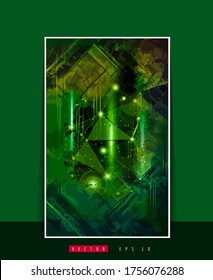 Vector banner background of 3D rendering abstract technology digital hi tech concept 